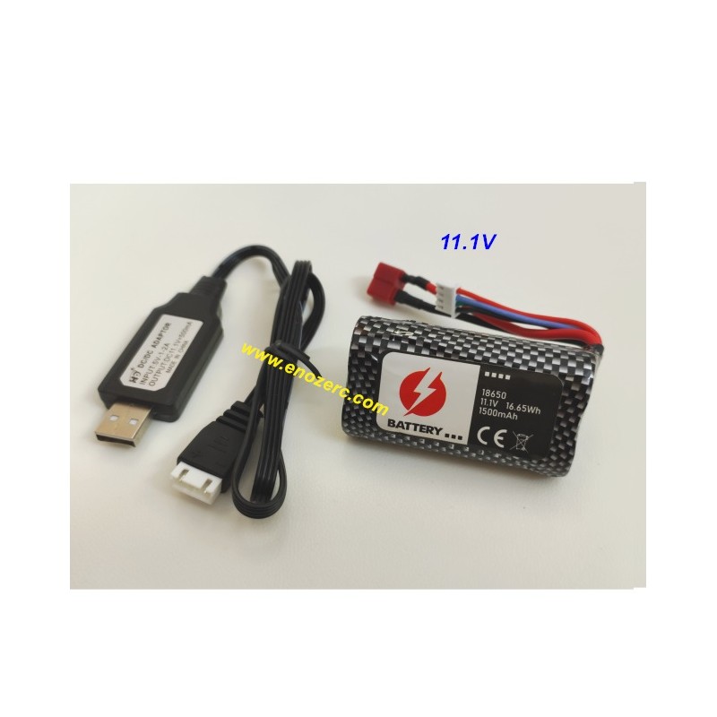 Parts 11.1V 1500mAh Battery+USB Charger For Enoze 9204E 204E RC Car