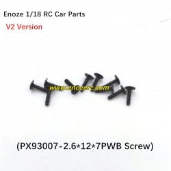 Enoze 1/18 RC Car Parts PX93007 Screw 2.6X12X7PWB