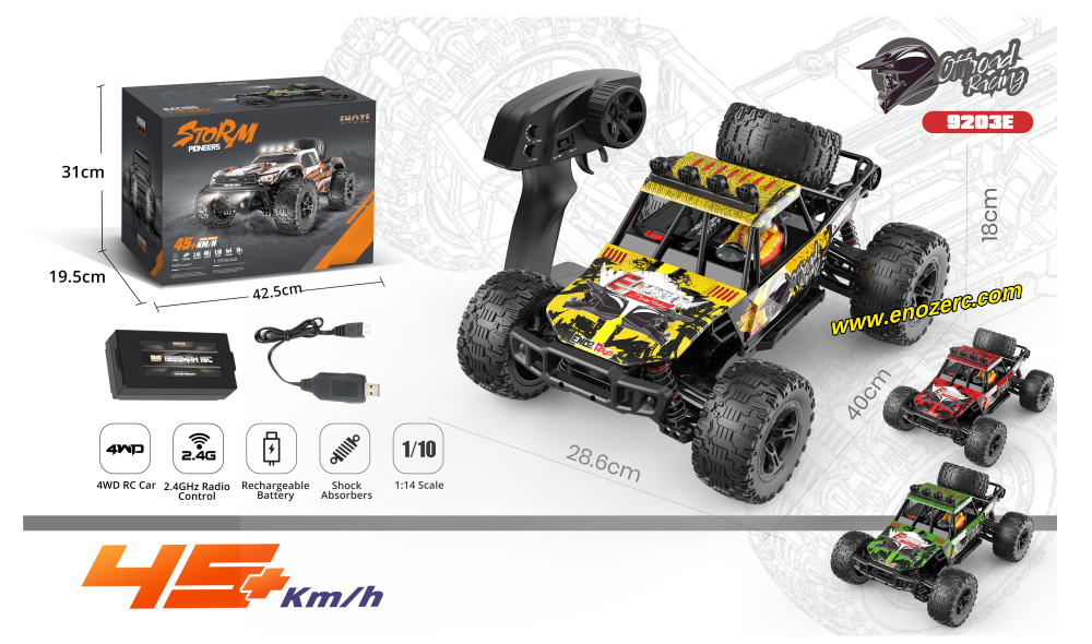 New Enoze 9203E V2 Remote Control High Speed Off-Road Vehicle